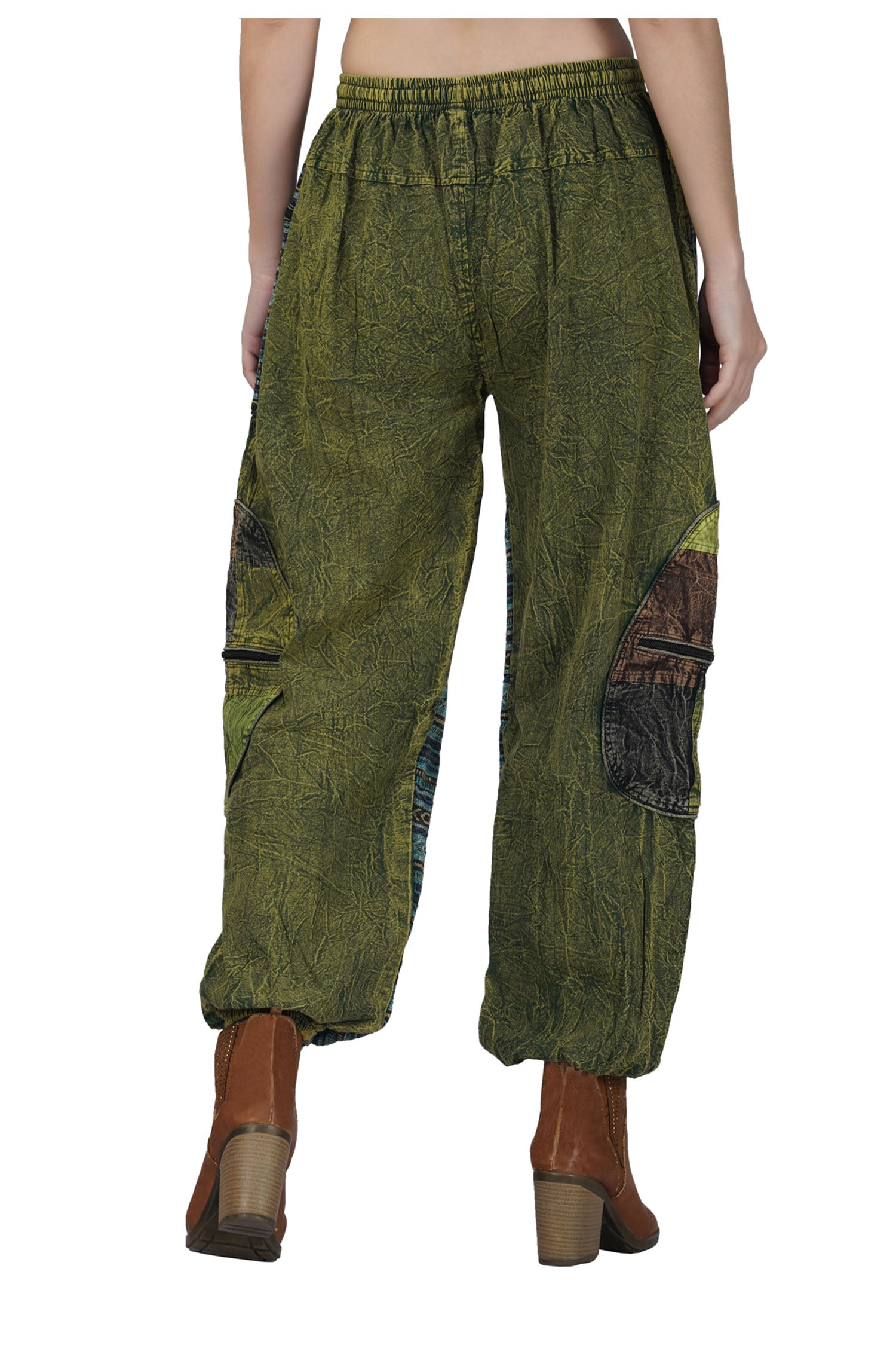 Acid Wash Trousers –  Green