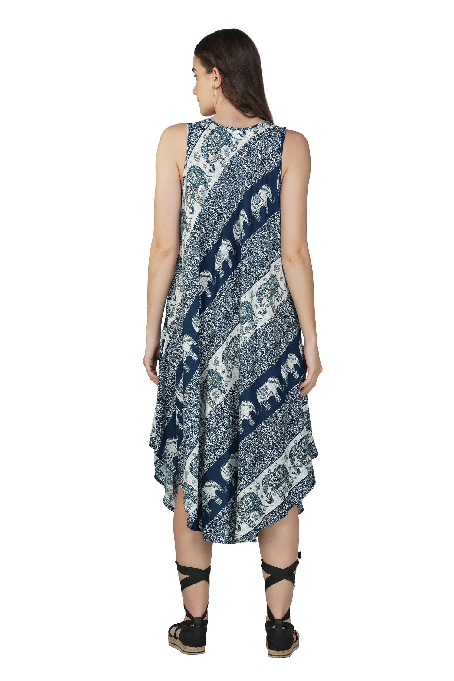 Cashmelon Elephant Long Maxi - Navy