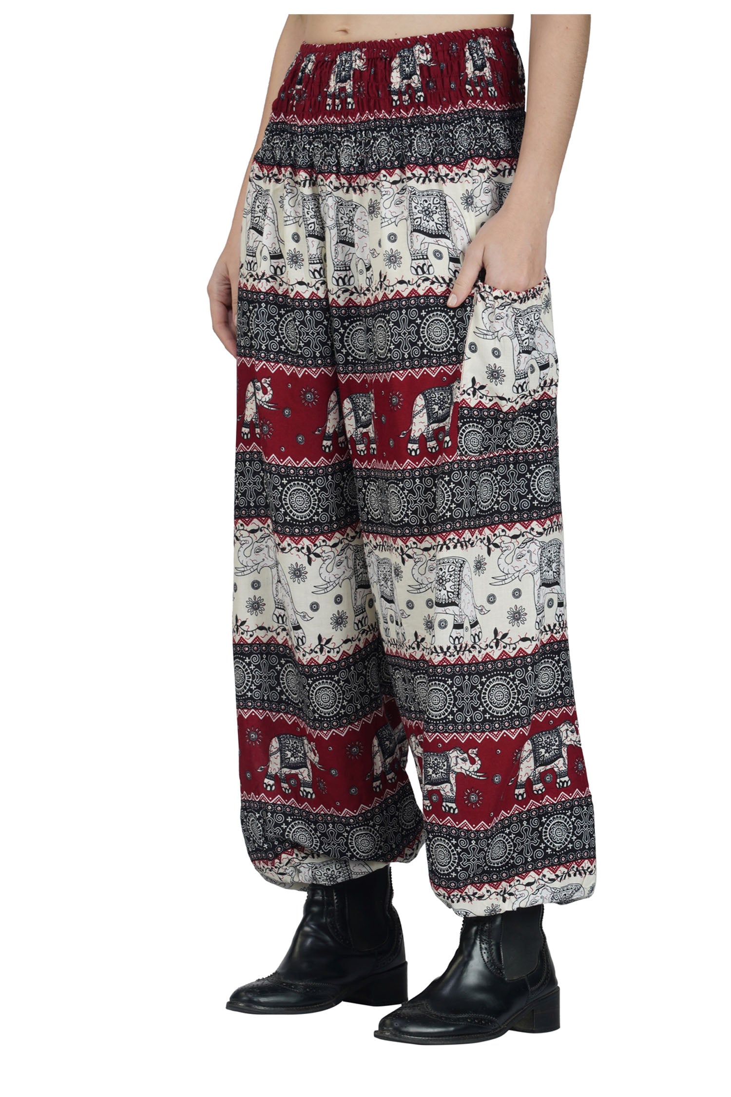 Cashmelon Elephant Harem Trousers - Charcoal