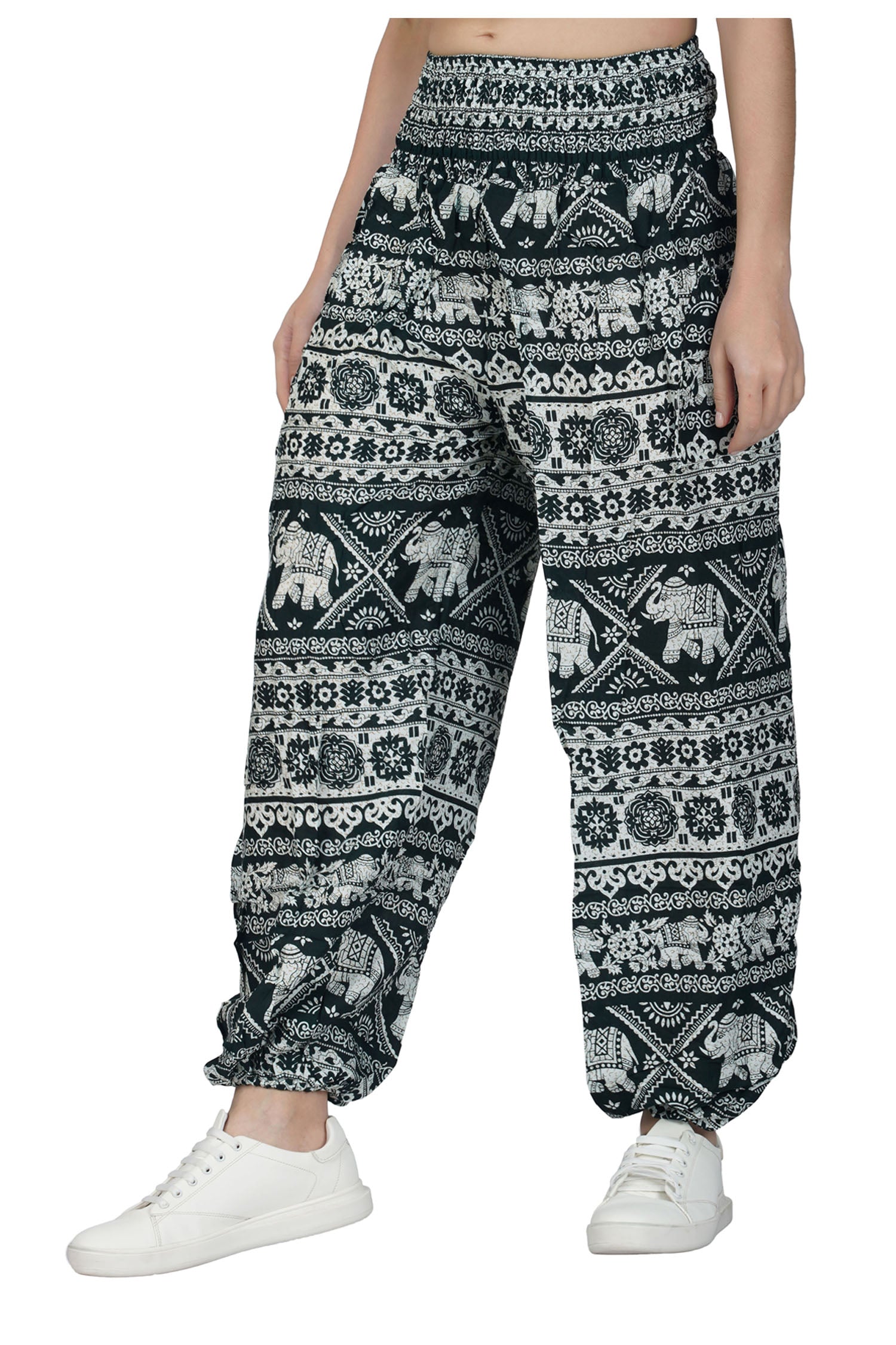 Cashmelon Elephant Harem Trousers - Charcoal