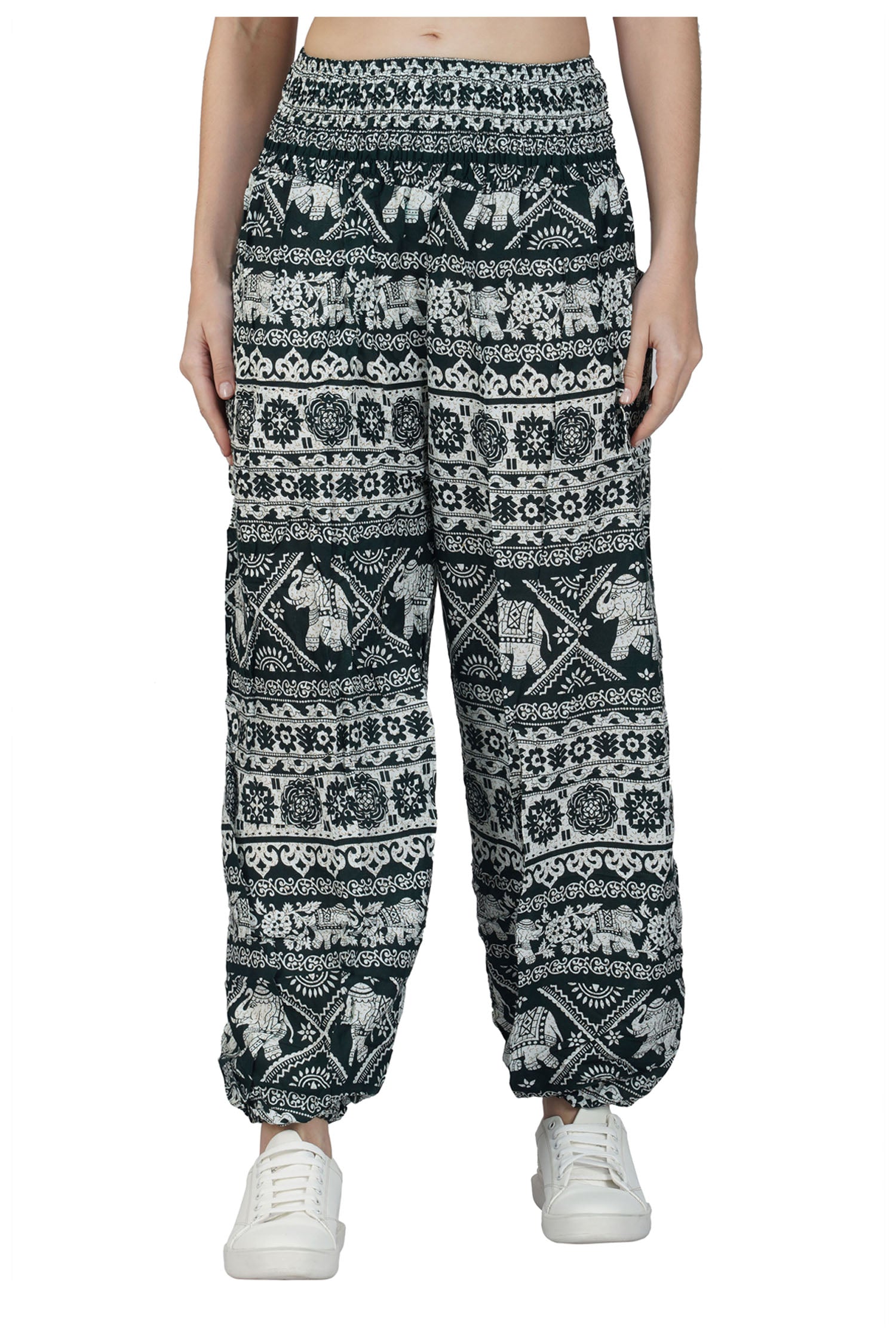 Cashmelon Elephant Harem Trousers - Charcoal