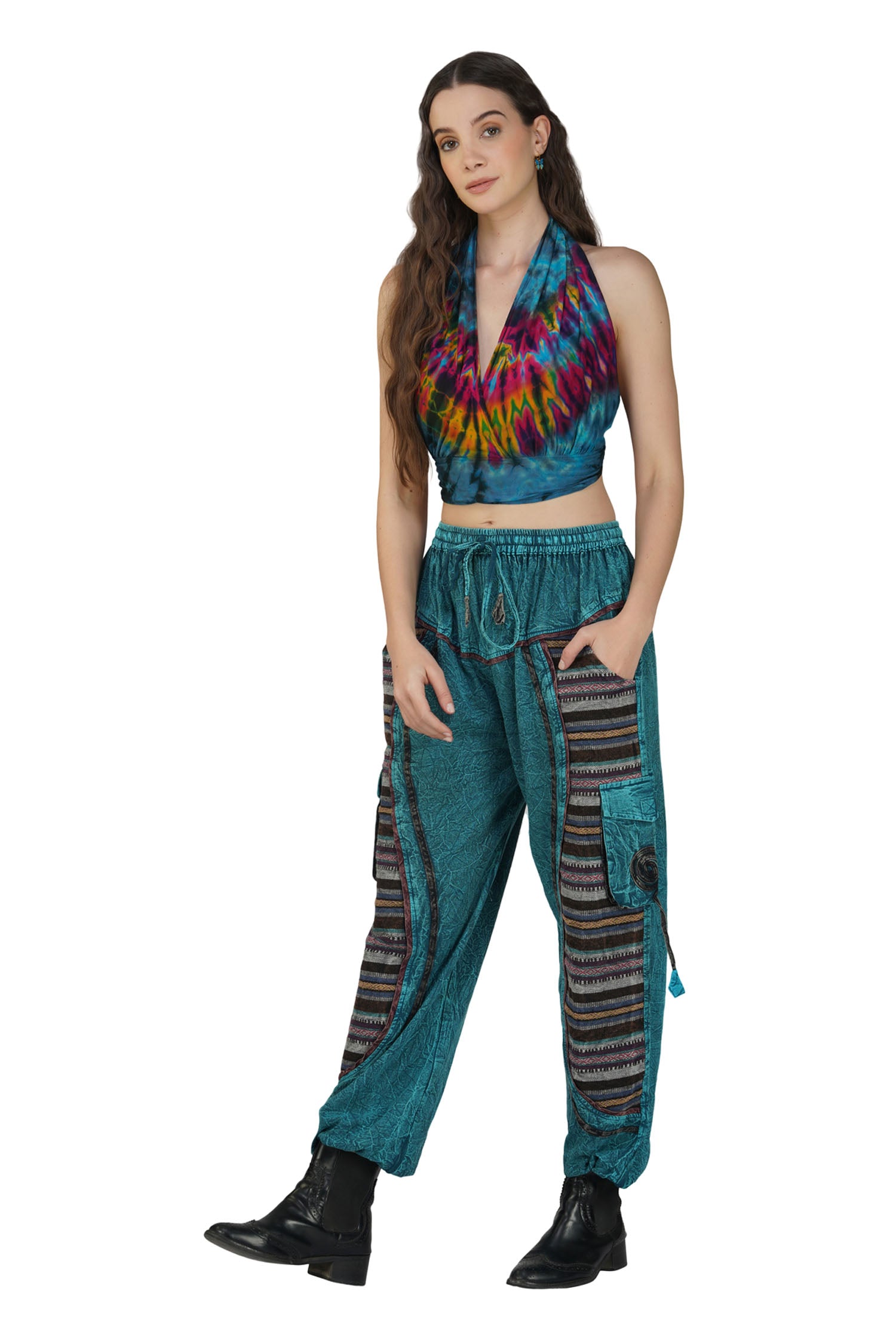 Hippie Harem Trousers - Turqouise