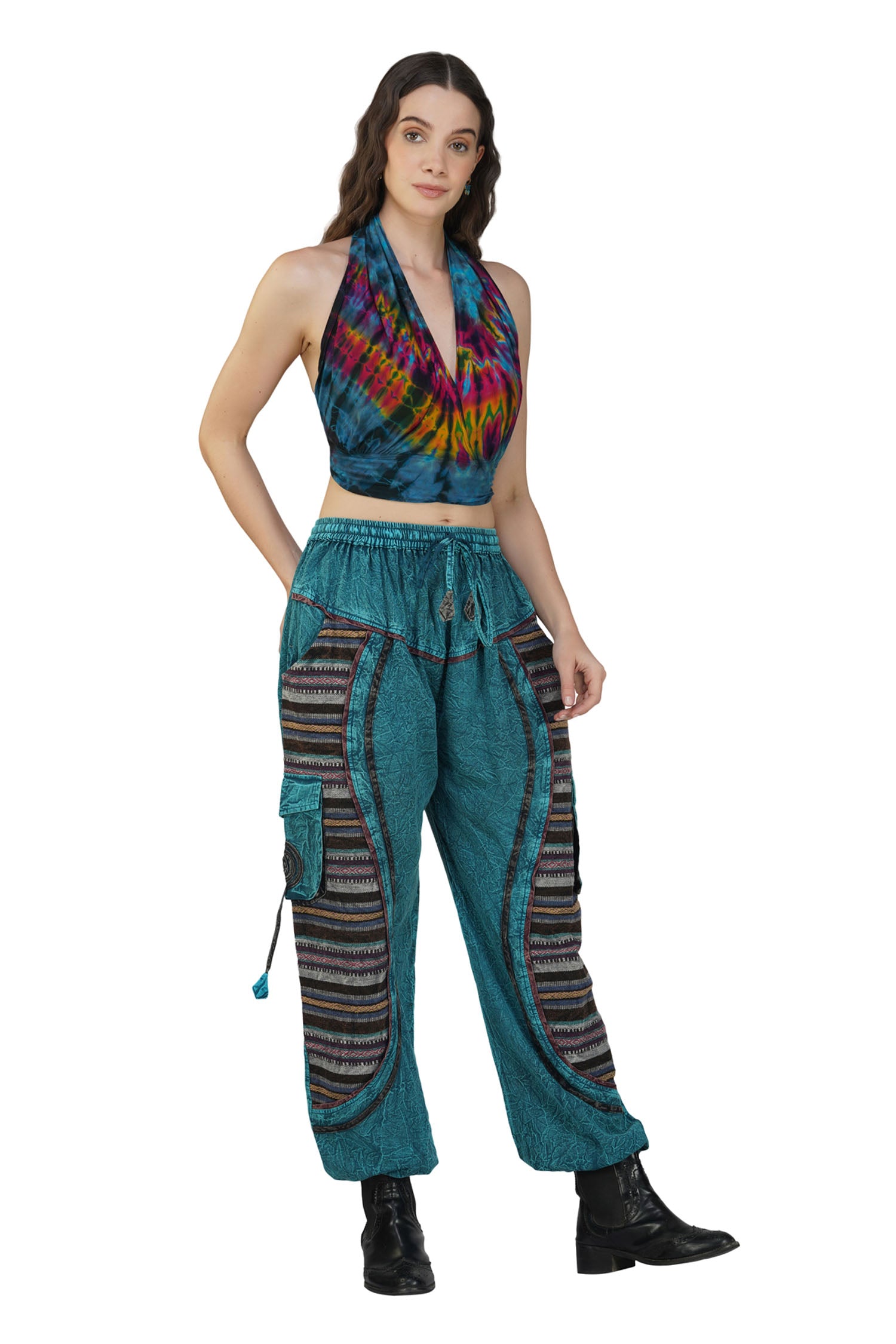 Hippie Harem Trousers - Turqouise