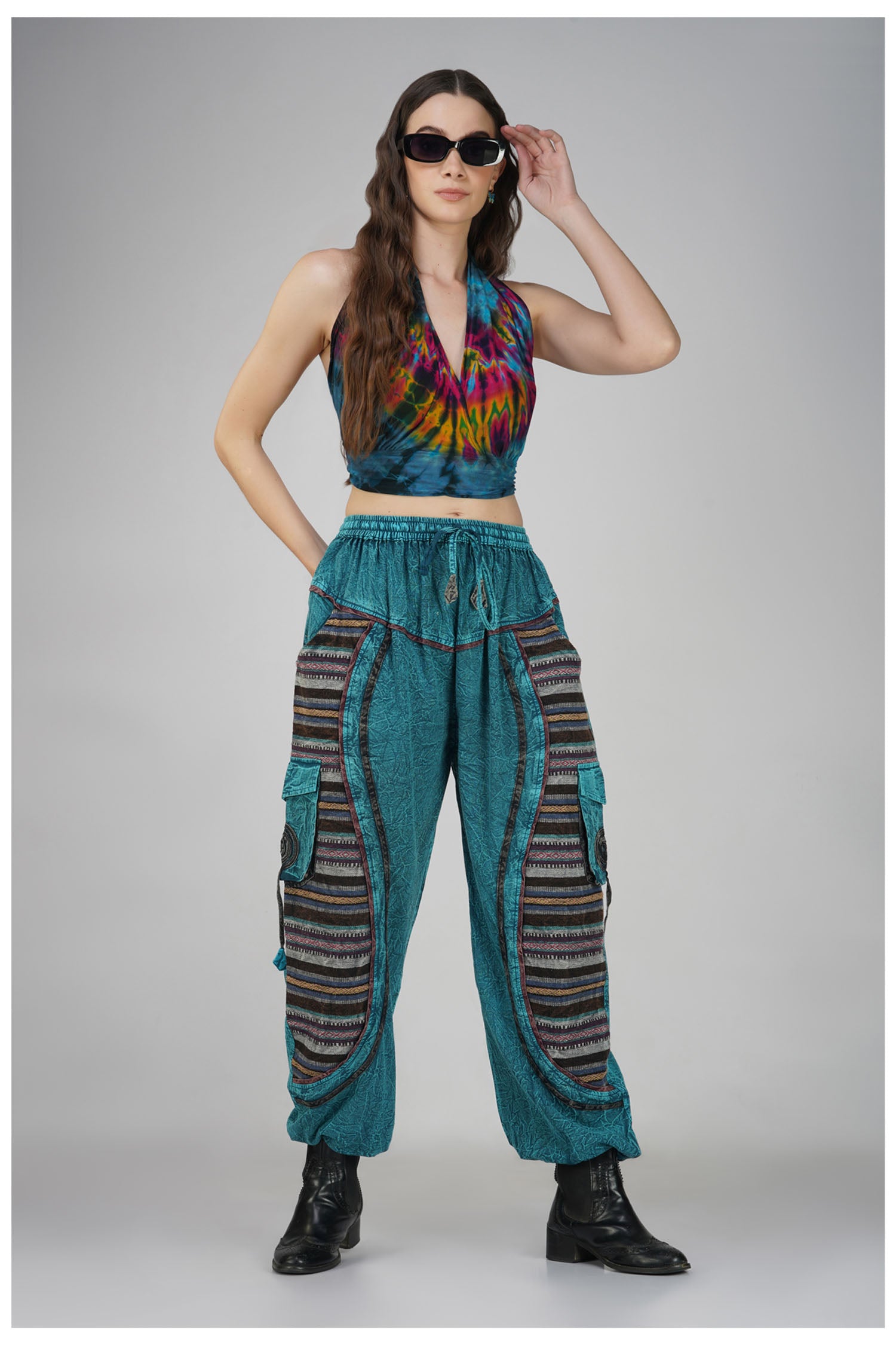 Hippie Harem Trousers - Turqouise