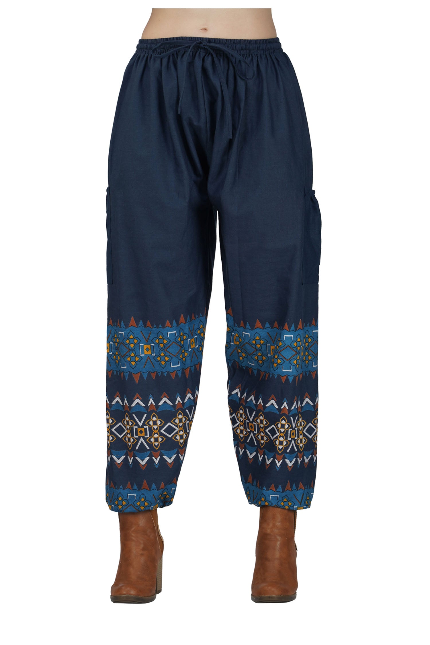 Patchwork Harem Trouser - Denim Blue