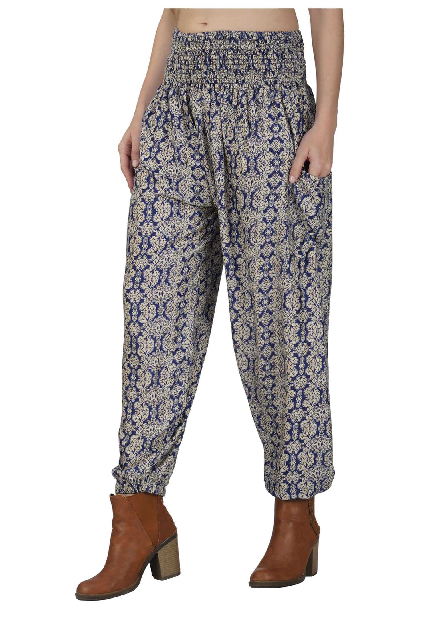 Women's Printed Pants - Grey