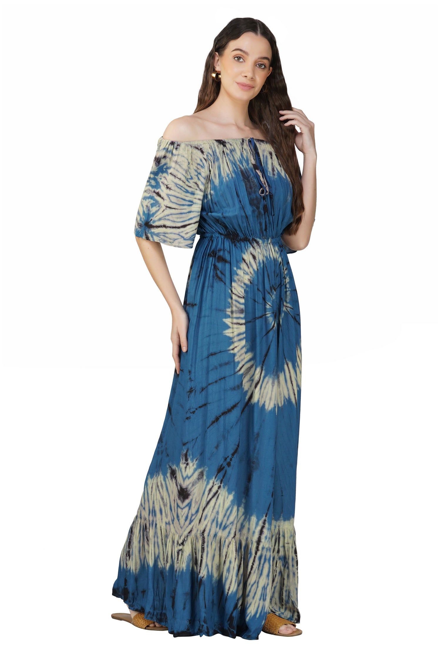 Tie-Dye Long Dress - Blue