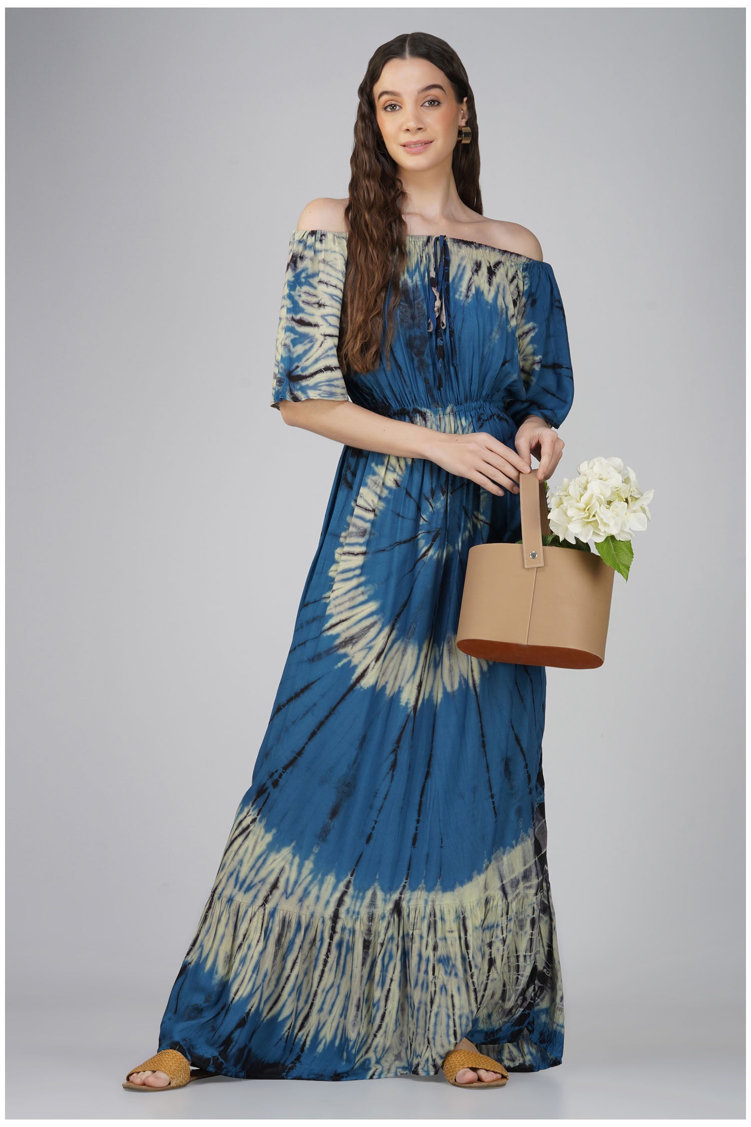 Tie-Dye Long Dress - Blue