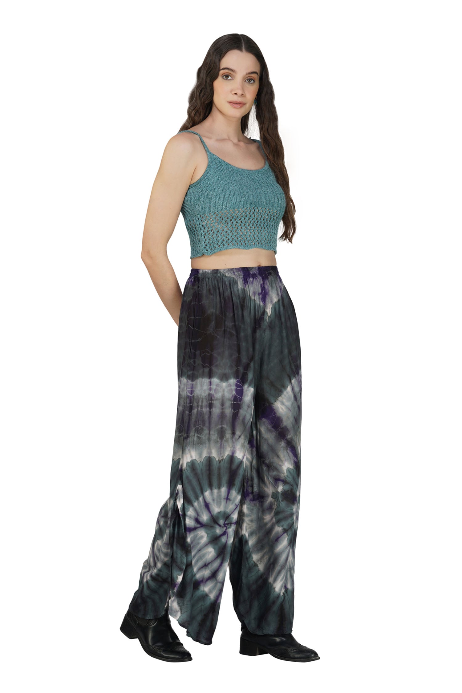 Tie Dye Harem Pants - Black