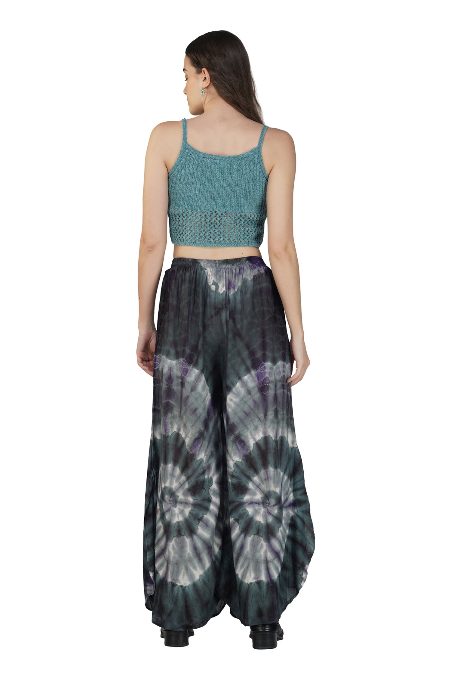 Tie Dye Harem Pants - Black