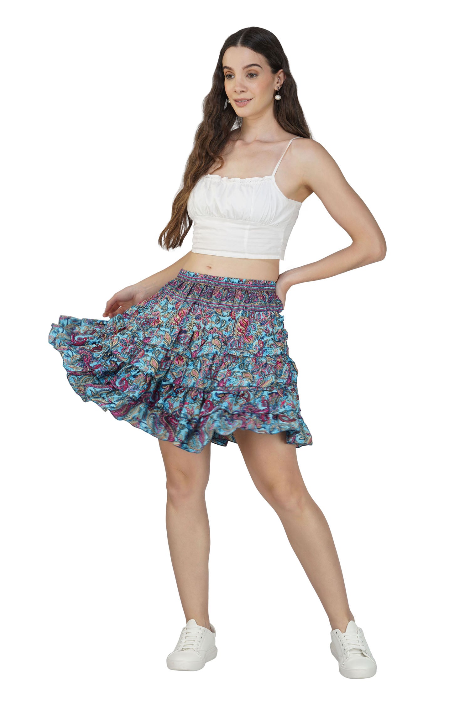 Tiered Short Skirt - Mint